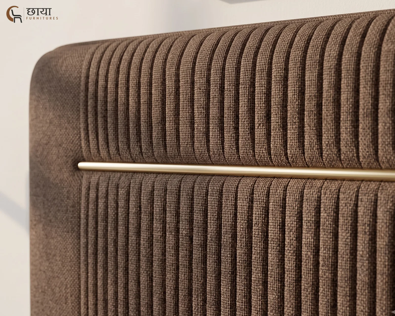 Nivara Fully Upholstered Bed With Hydraulic Storage (King Size, Brown) — 0055