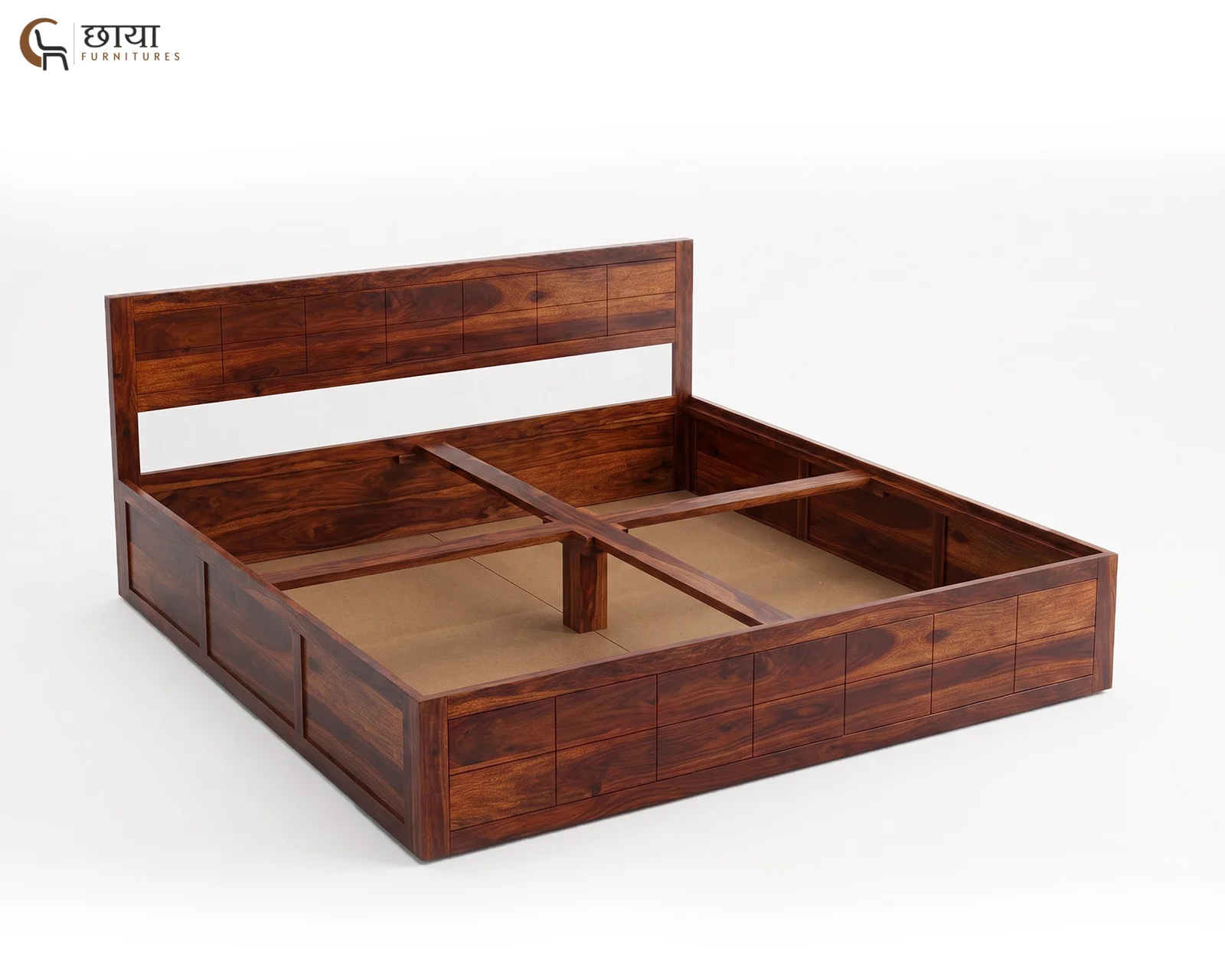 Shillong Sheesham Wood Bed With Storage (Queen Size) — Shillong 4