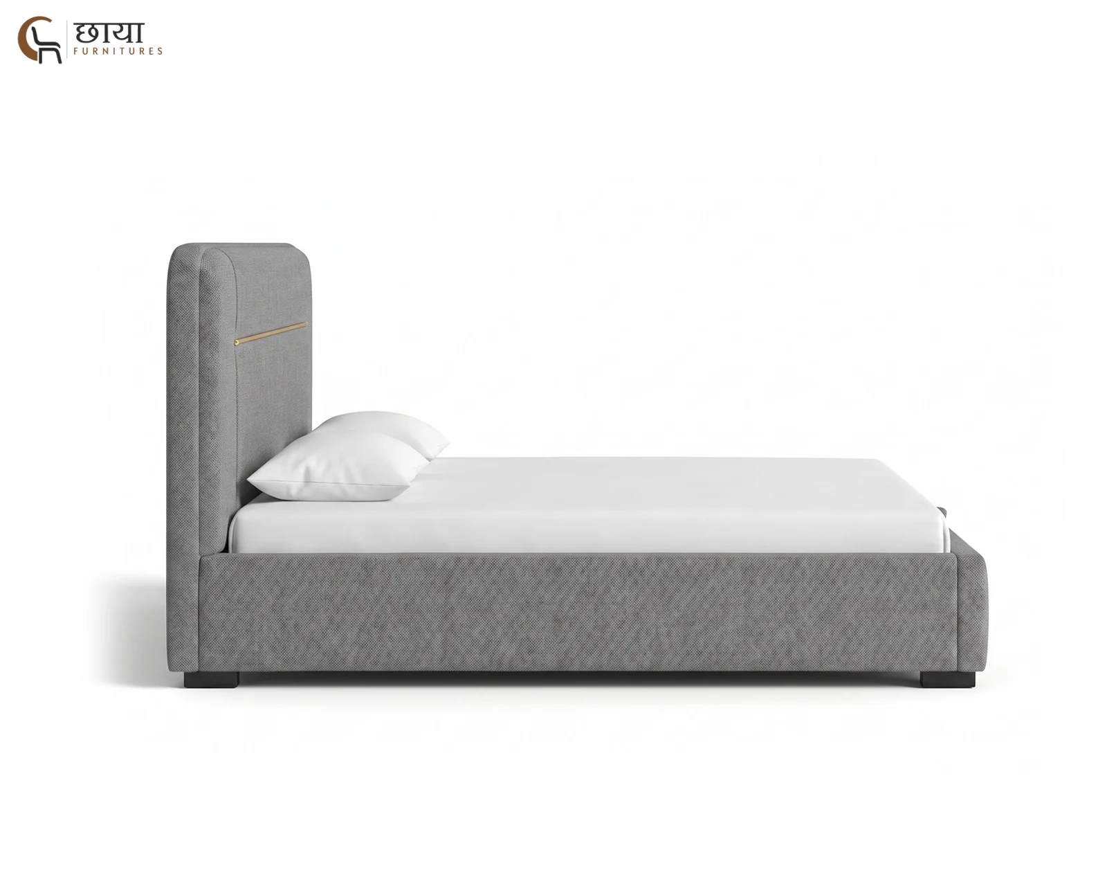 Nivara Fully Upholstered Bed With Hydraulic Storage (King Size, Grey) — 05
