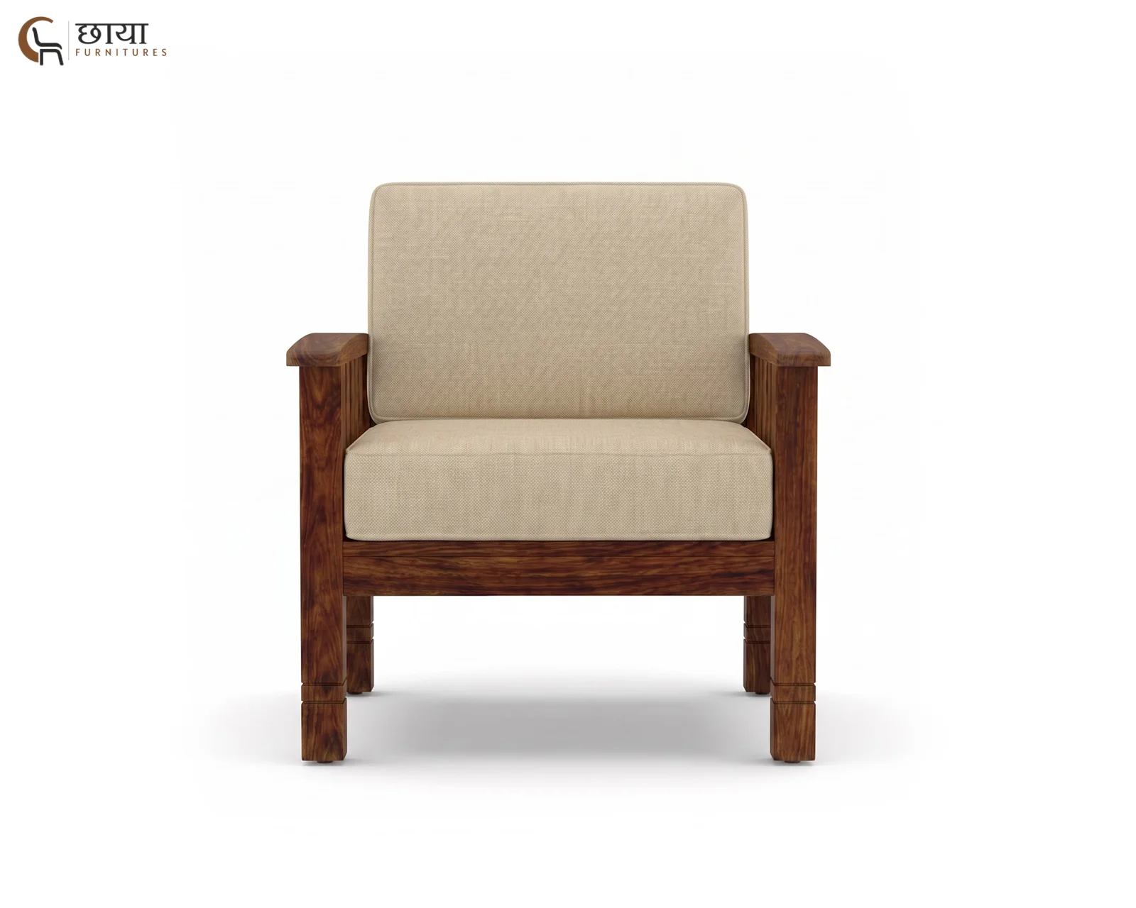 Mehfil Single Seater Wooden Sofa — 02