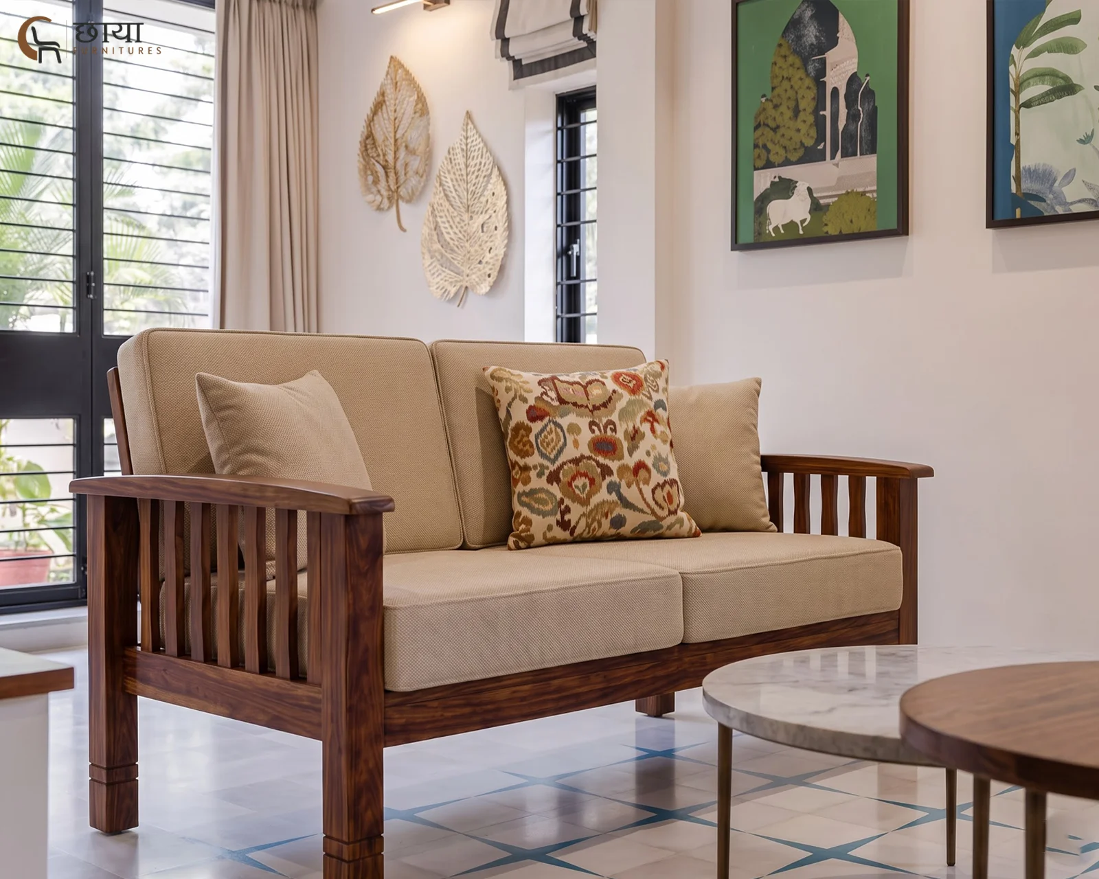 Mehfil 2 Seater Wooden Sofa — 2 2