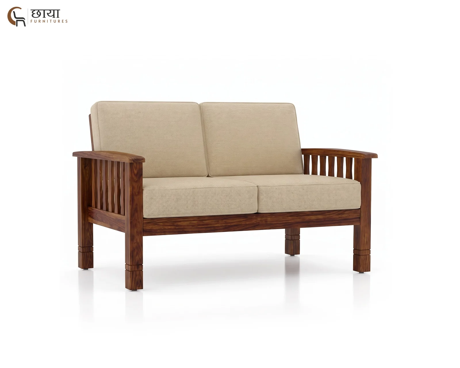 Mehfil 2 Seater Wooden Sofa — 04