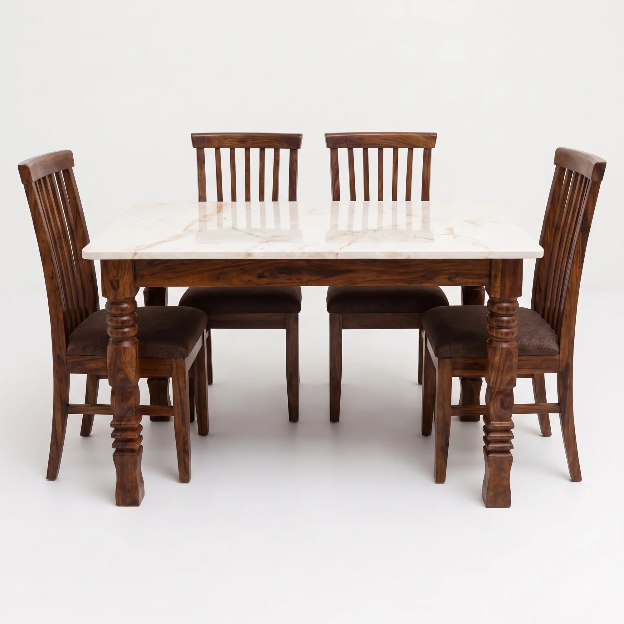 Alaska Marble 4 Seater Dining Set — Alaska Set 2