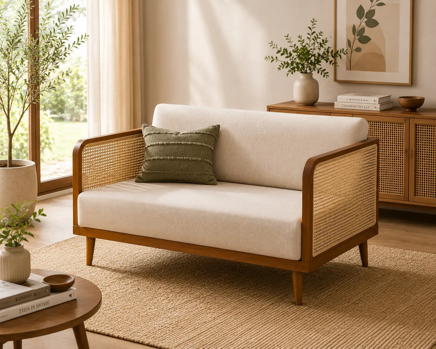 Aarvi 2 Seater Wooden Sofa