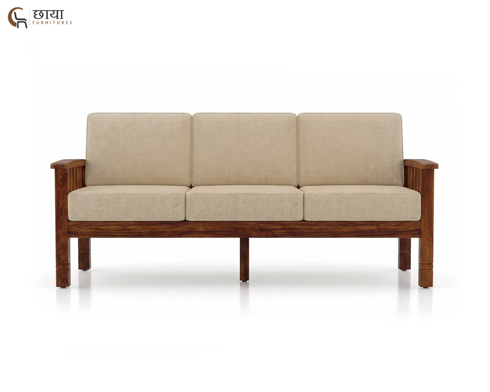 Mehfil 3 Seater Wooden Sofa — 09