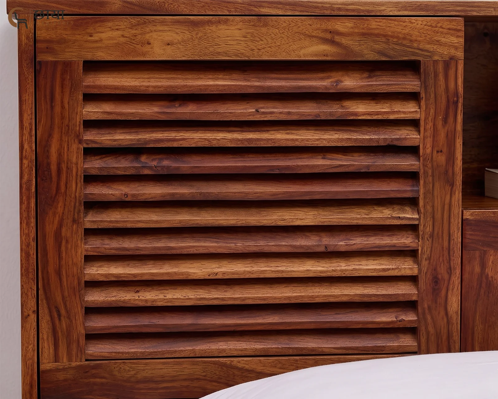 Riyasat Sheesham Wood Bed With Box Storage (Queen Size, Honey Finish) — 007