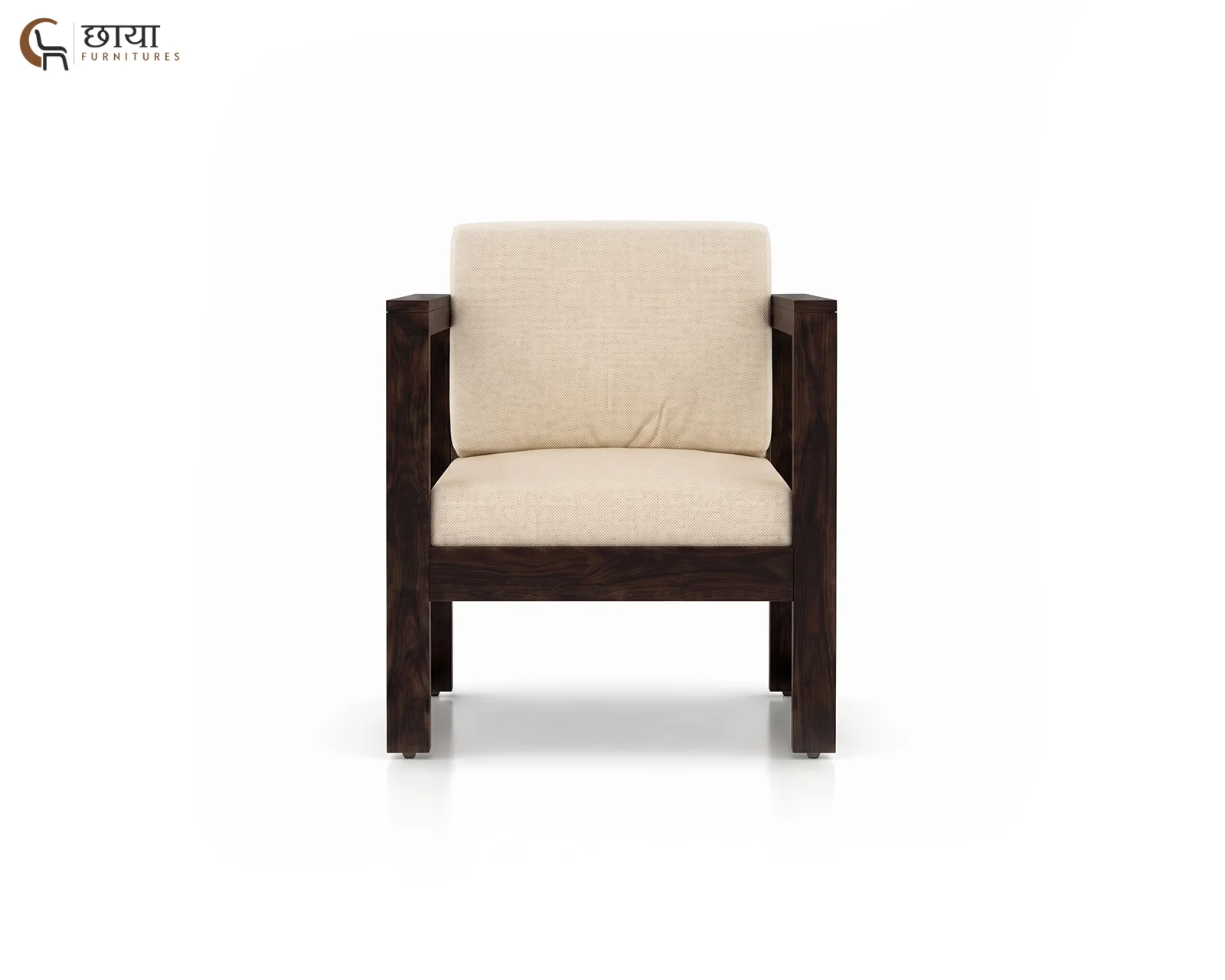 Baithak Single Seater Wooden Sofa (Walnut Finish) — 11