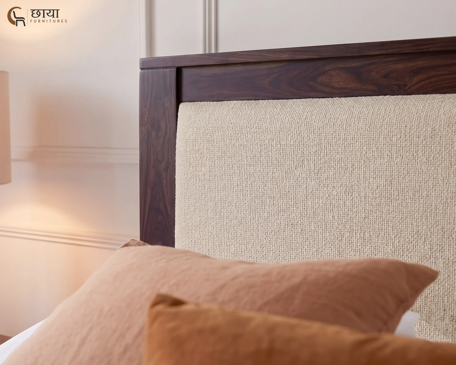 Riya Sheesham Wood Bed Without Storage (King Size, Walnut Finish) — (3)