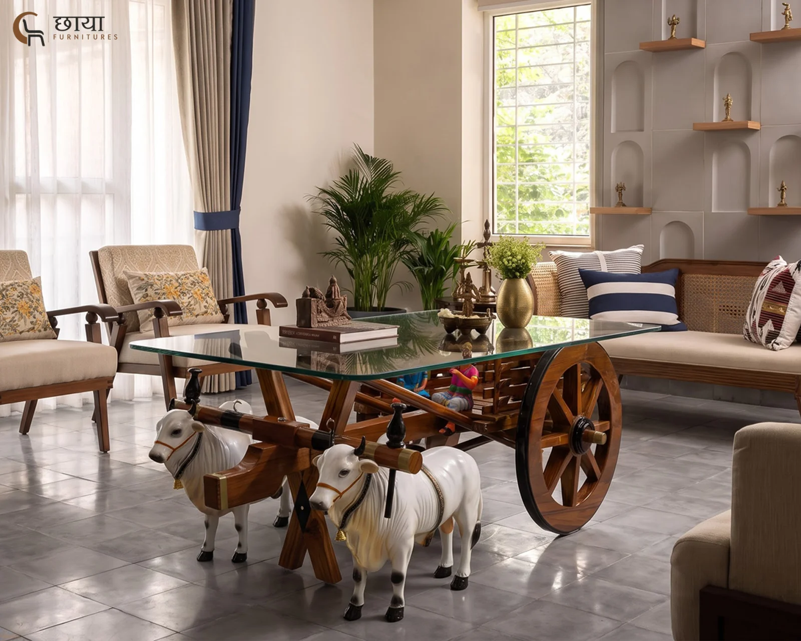 Grameen Centre Table (Natural Finish) — Set 3