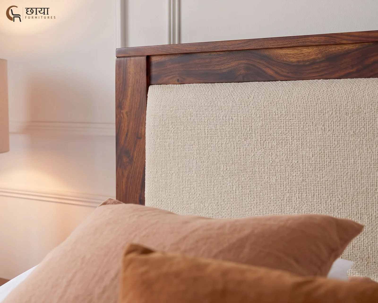 Riya Sheesham Wood Bed Without Storage (King Size, Honey Finish) — (5)