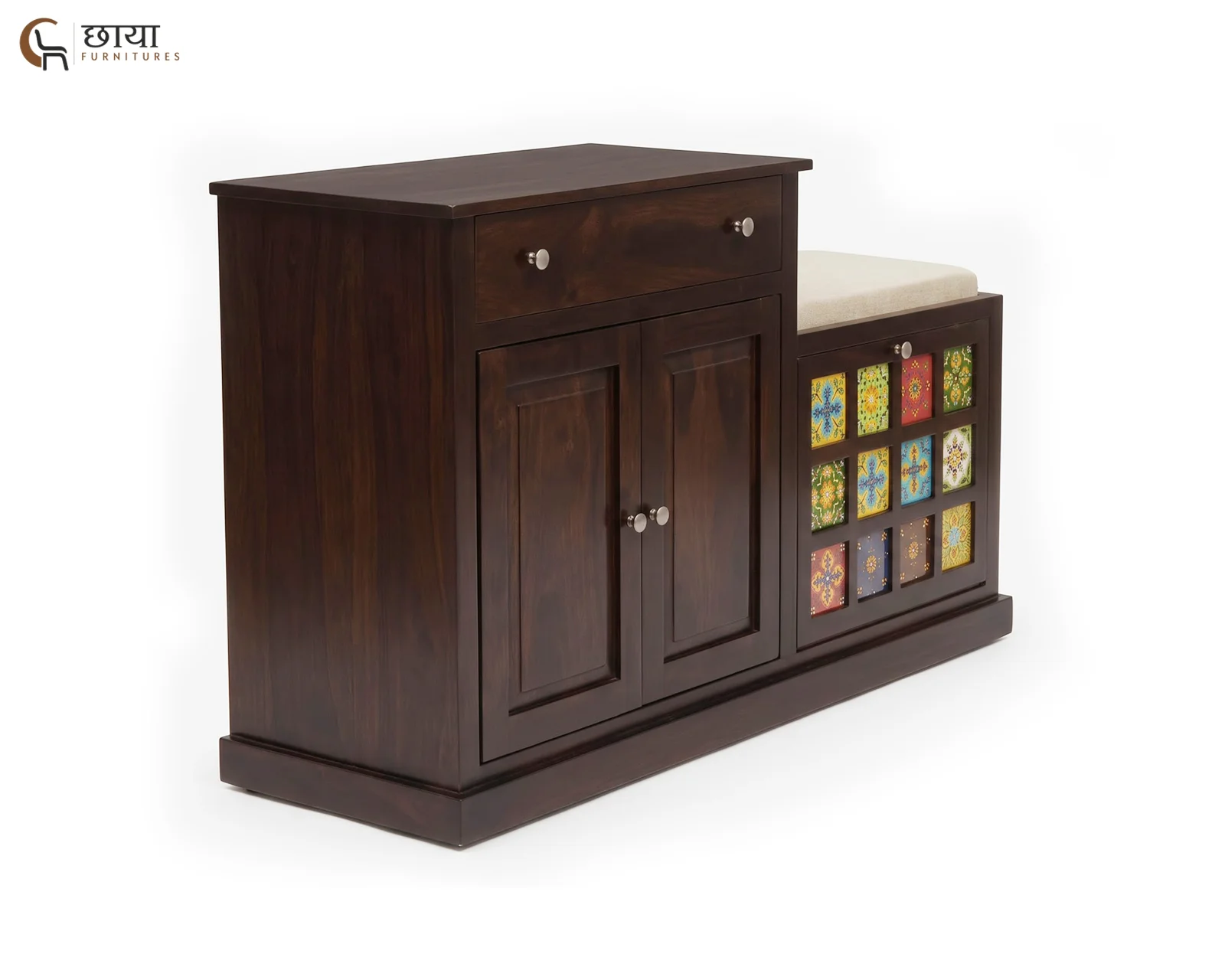 Elara Shoe Rack (Walnut Finish) — 6
