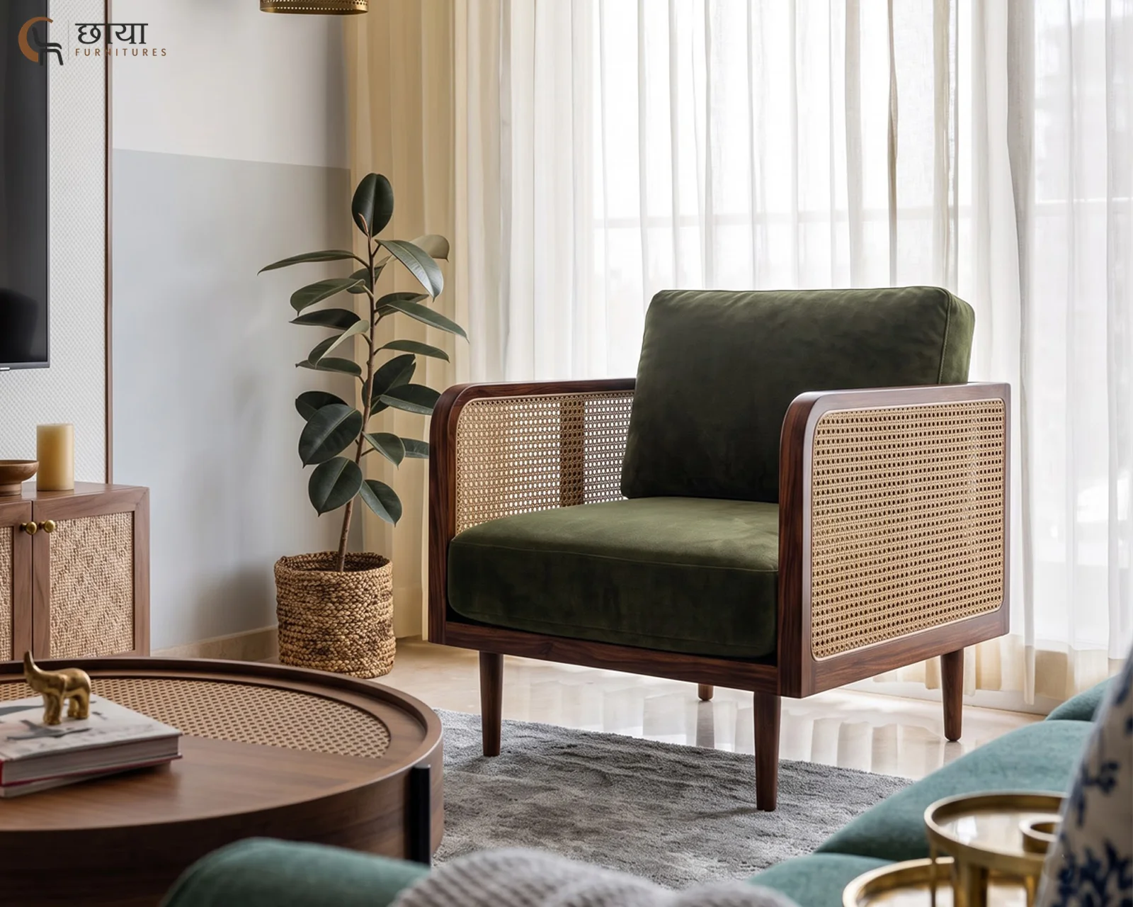 Skyler Arm Chair (Teak Finish) — 7