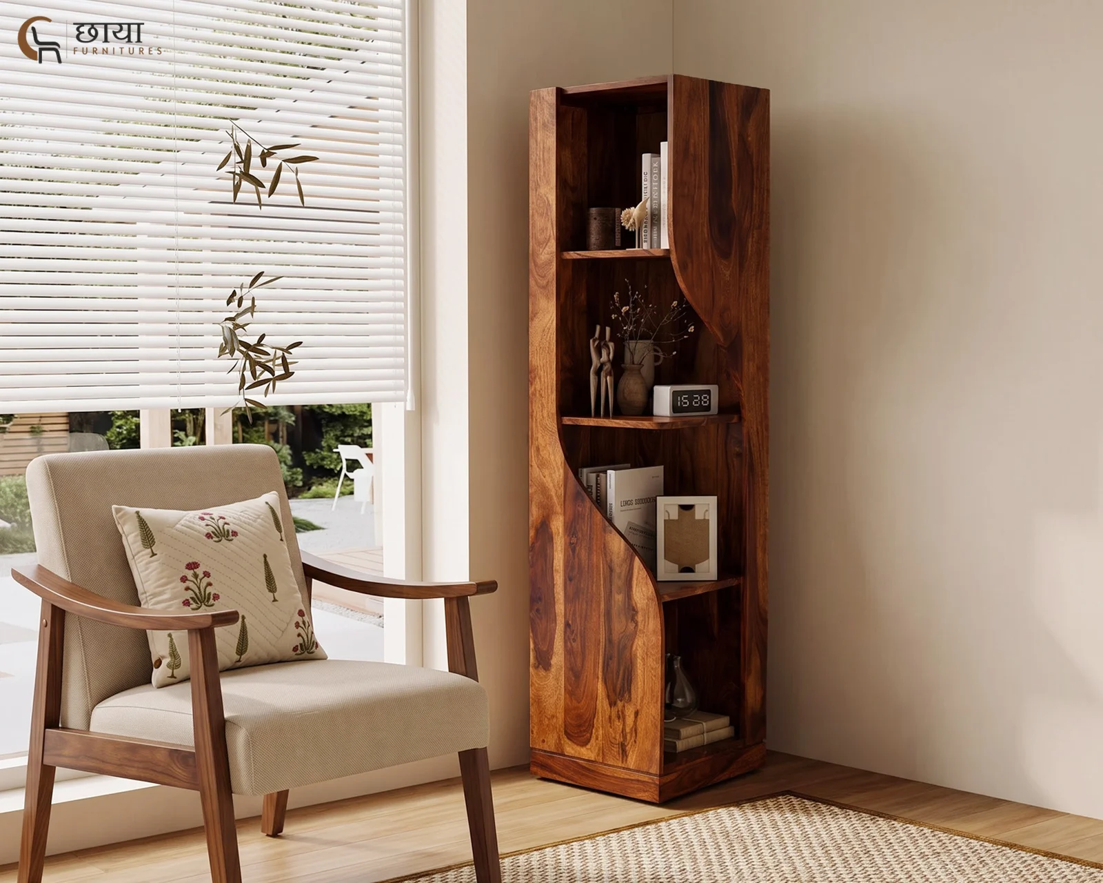 Sandy Book Shelf (Honey Finish) — front (2)