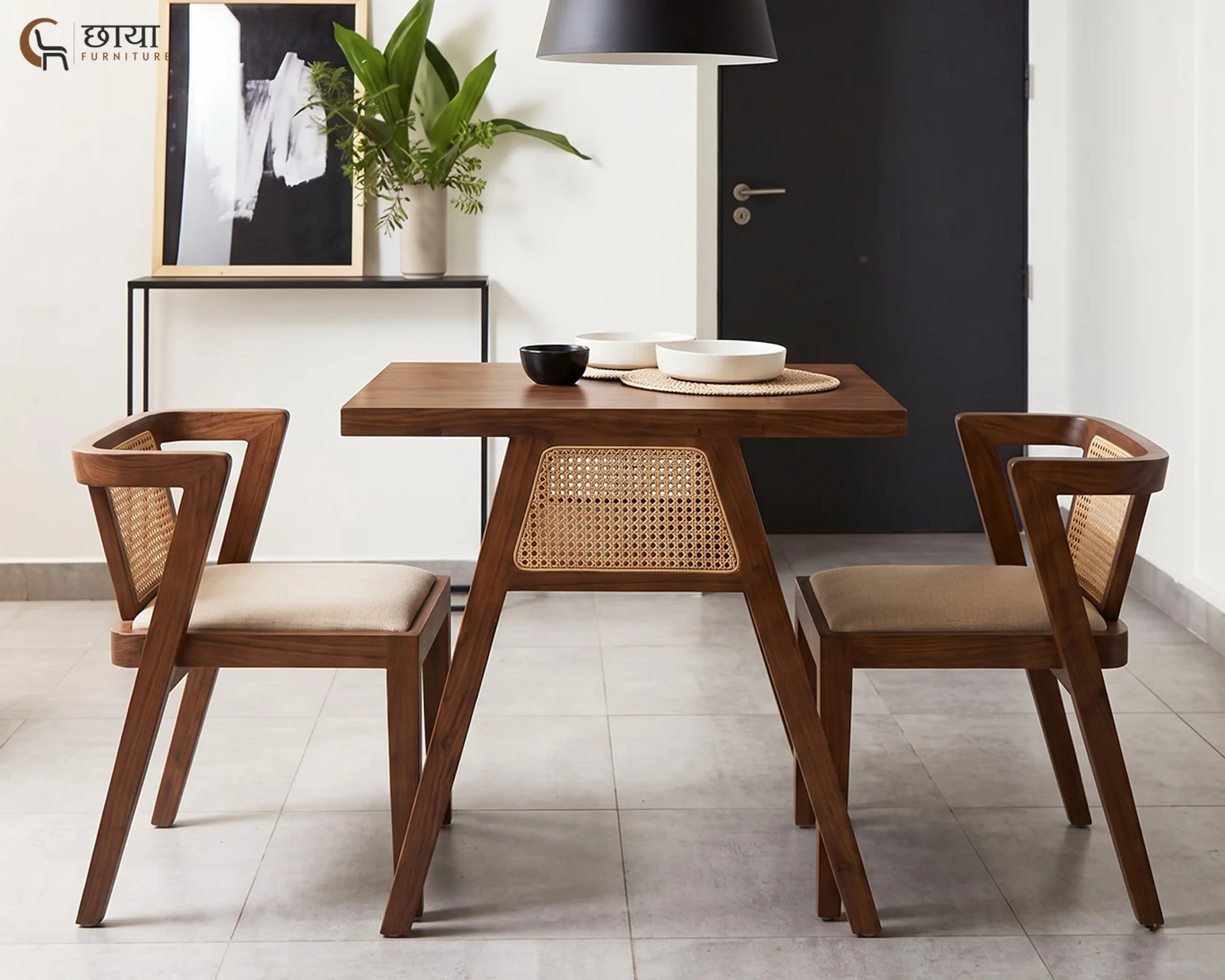 Ryder 2 Seater Dining Set (Mango Wood, Teak FInish) — 12