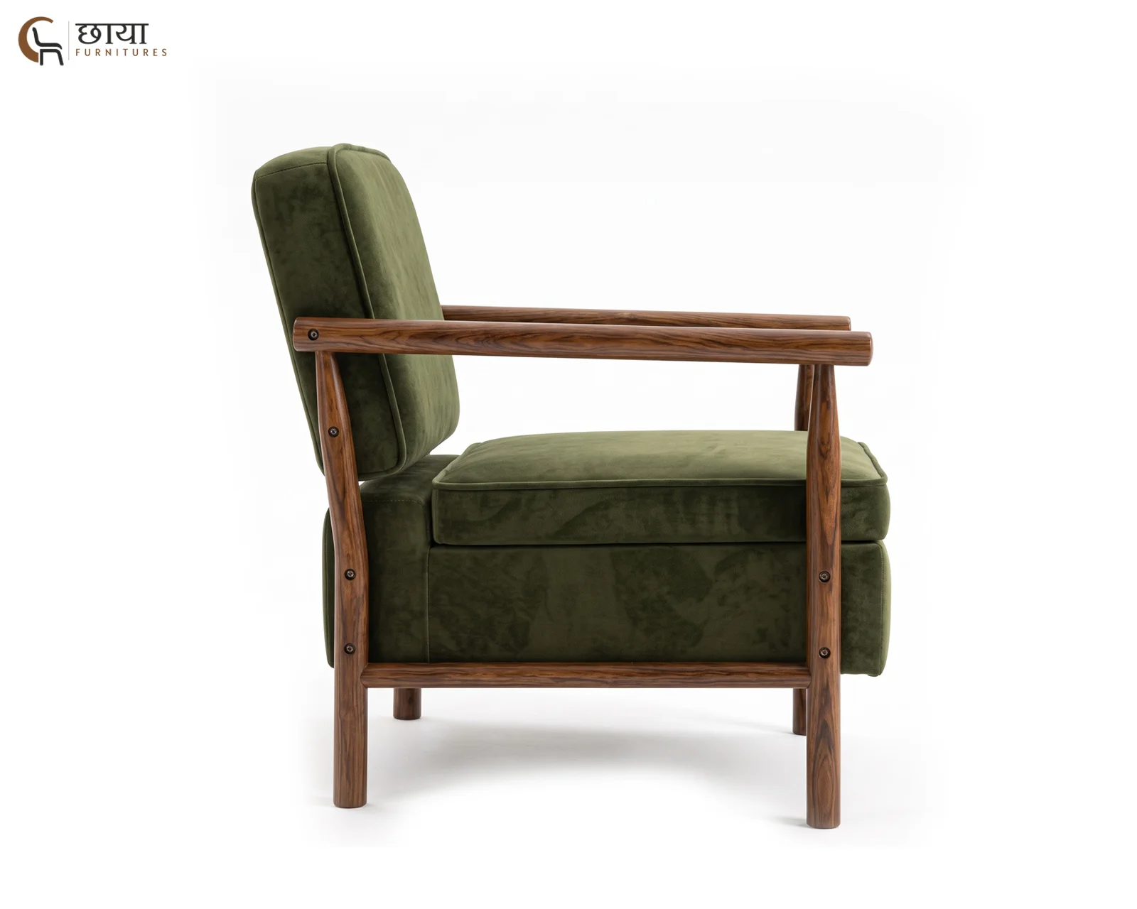 Sansa Arm Chair With Storage (Green Velvet) — 1