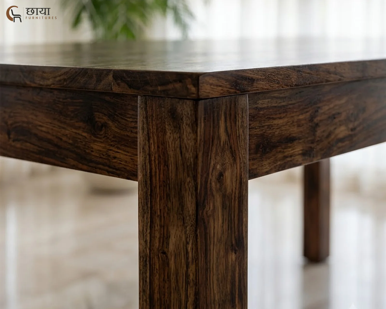 Utsav 6 Seater Dining Table (Walnut Finish) — 2