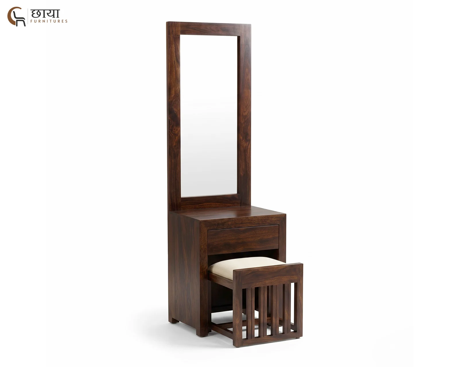 Rowan Sheesham Wood Dressing Table (Walnut Finish) — 2
