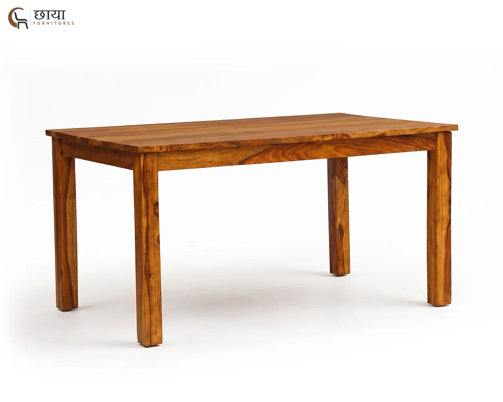 Utsav 6 Seater Dining Table (Honey Finish) — 4