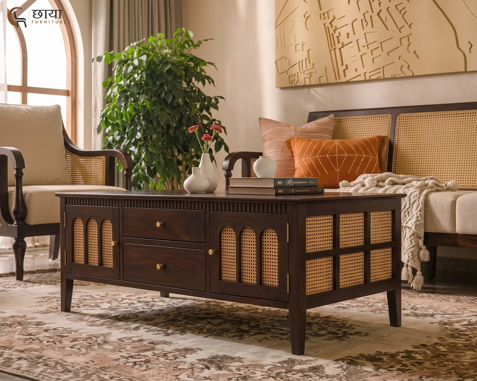 Neer Coffee Table (Walnut Finish) — front