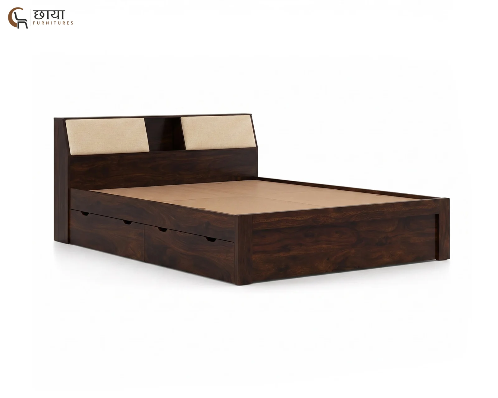 Darbar Sheesham Wood Bed With Drawer Storage (King Size, Walnut Finish) — 22