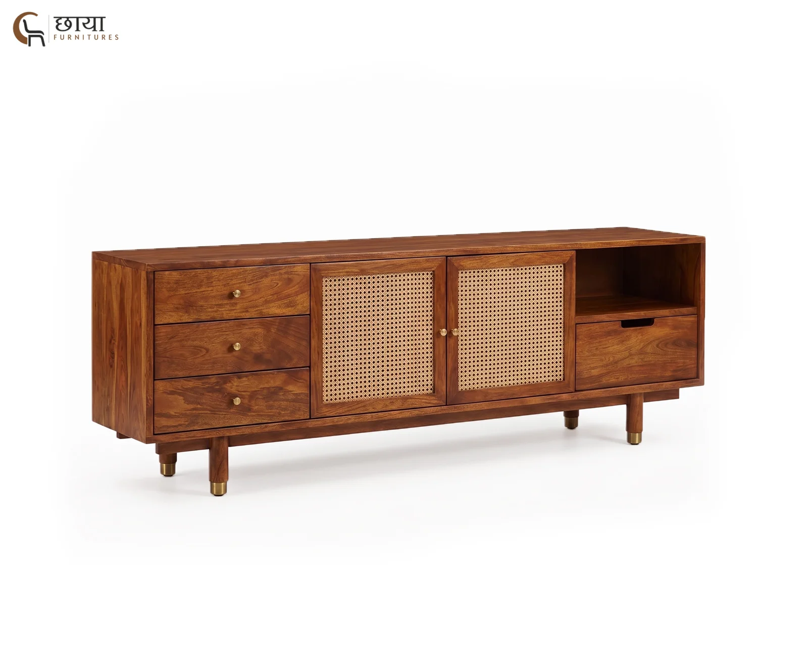 Milano Tv Unit (Teak Finish) — 3