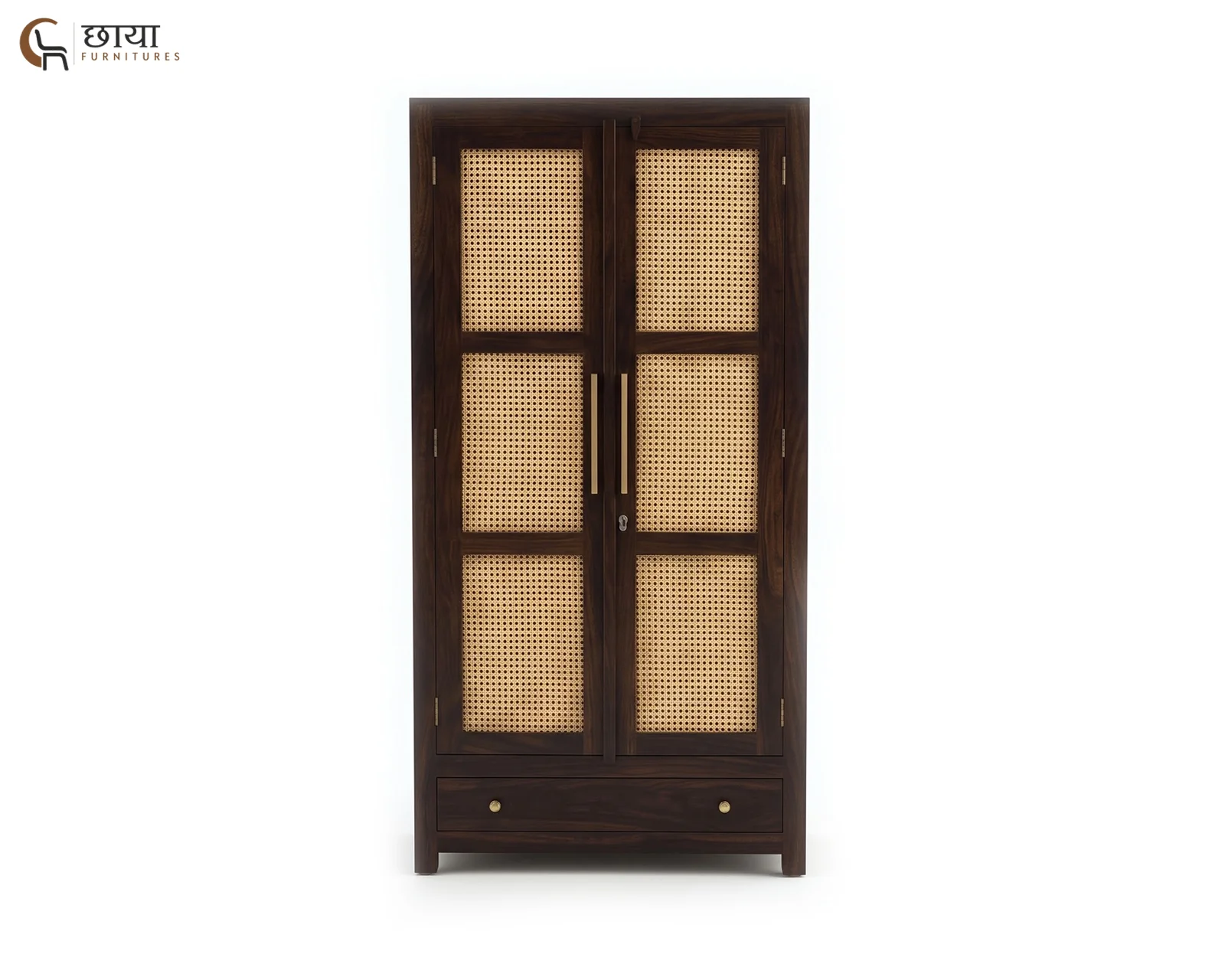 Rabel 2 Door Wardrobe (Walnut Finish) — 4