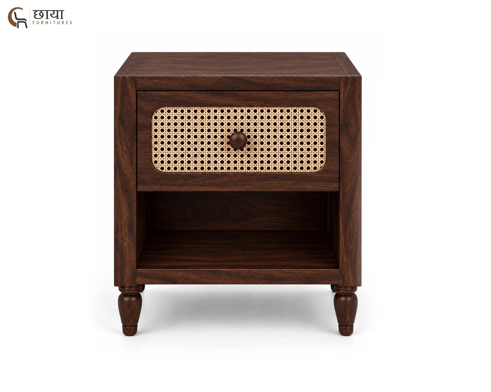 Samrat Bedside Table (Walnut Finish) — 1