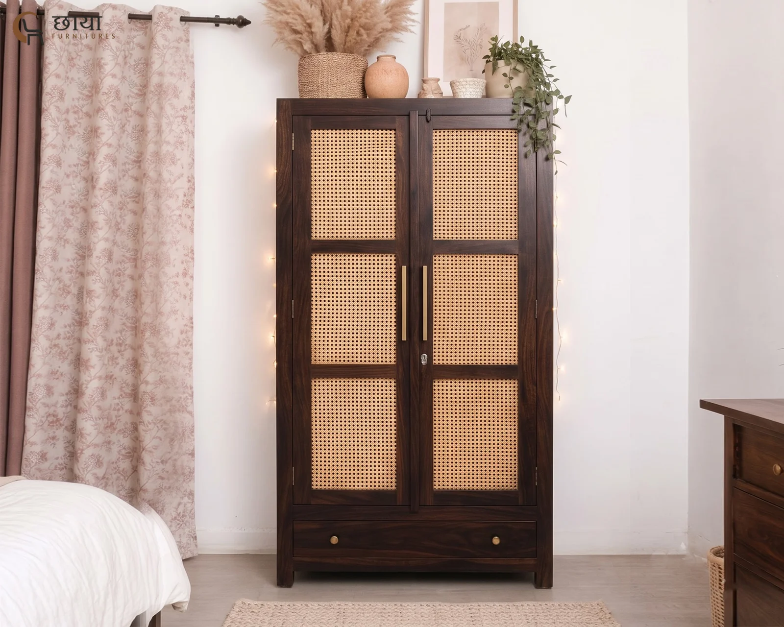 Rabel 2 Door Wardrobe (Walnut Finish) — 13