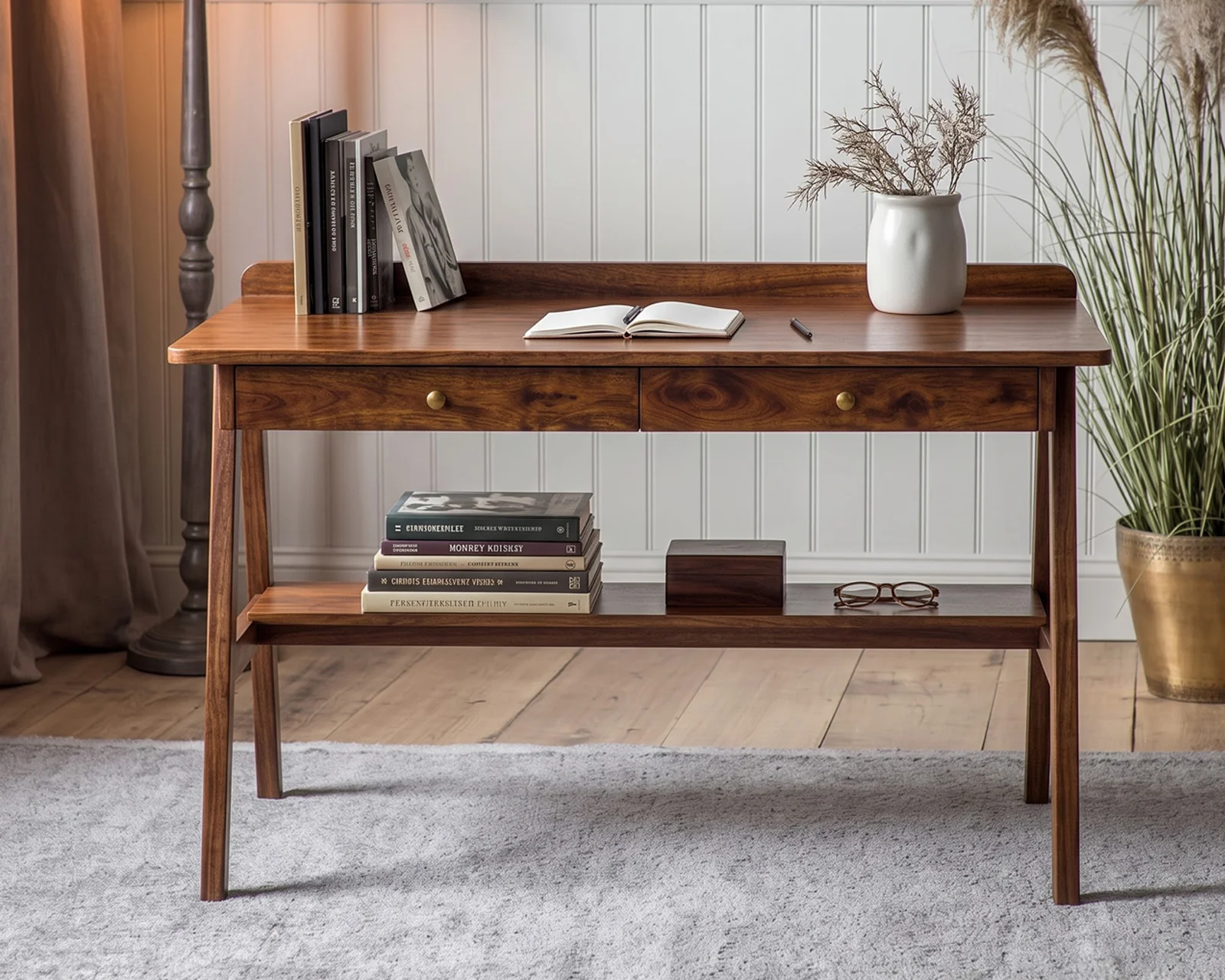 Mira Study Table (Teak Finish) — 7