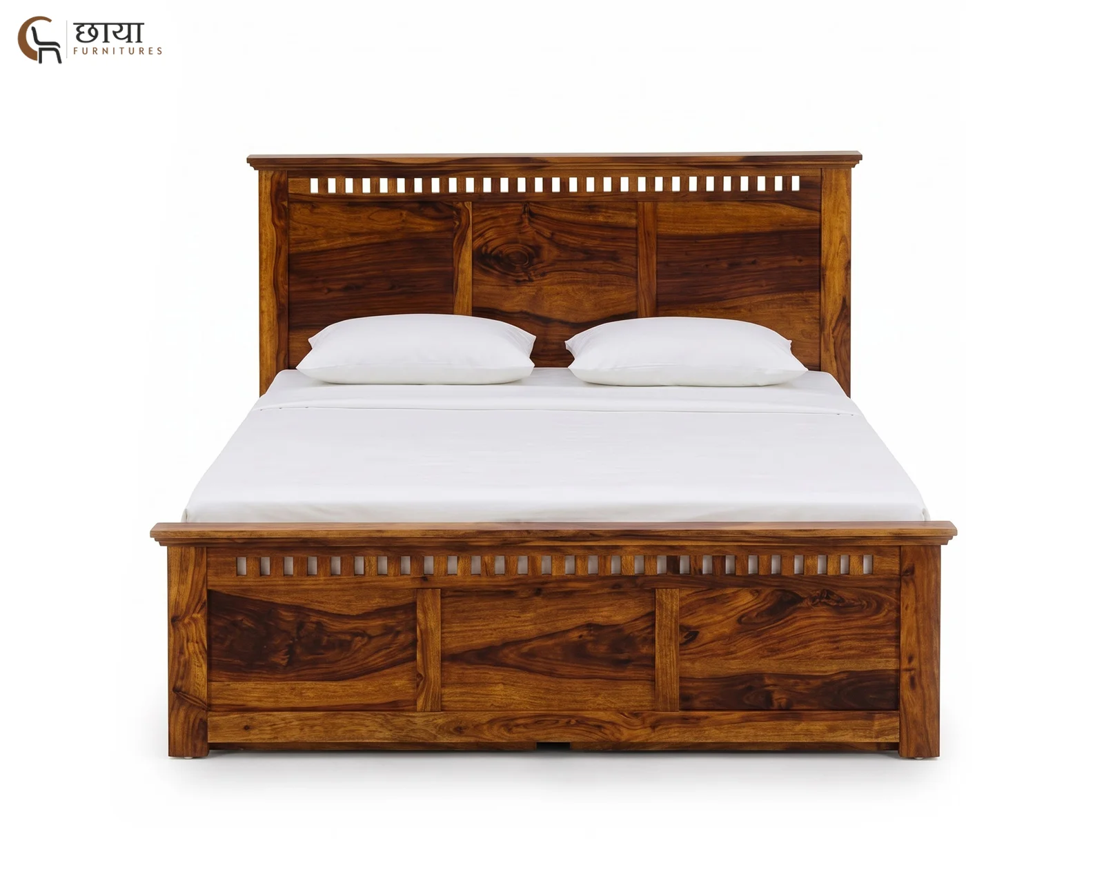 Manasa Sheesham Wood Bed With Drawer Storage (King Size, Honey Finish) — 9
