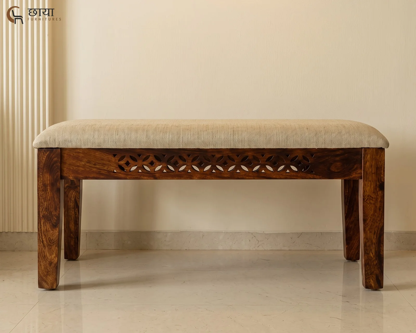 Luxe Dining Bench (Honey Finish) — 11