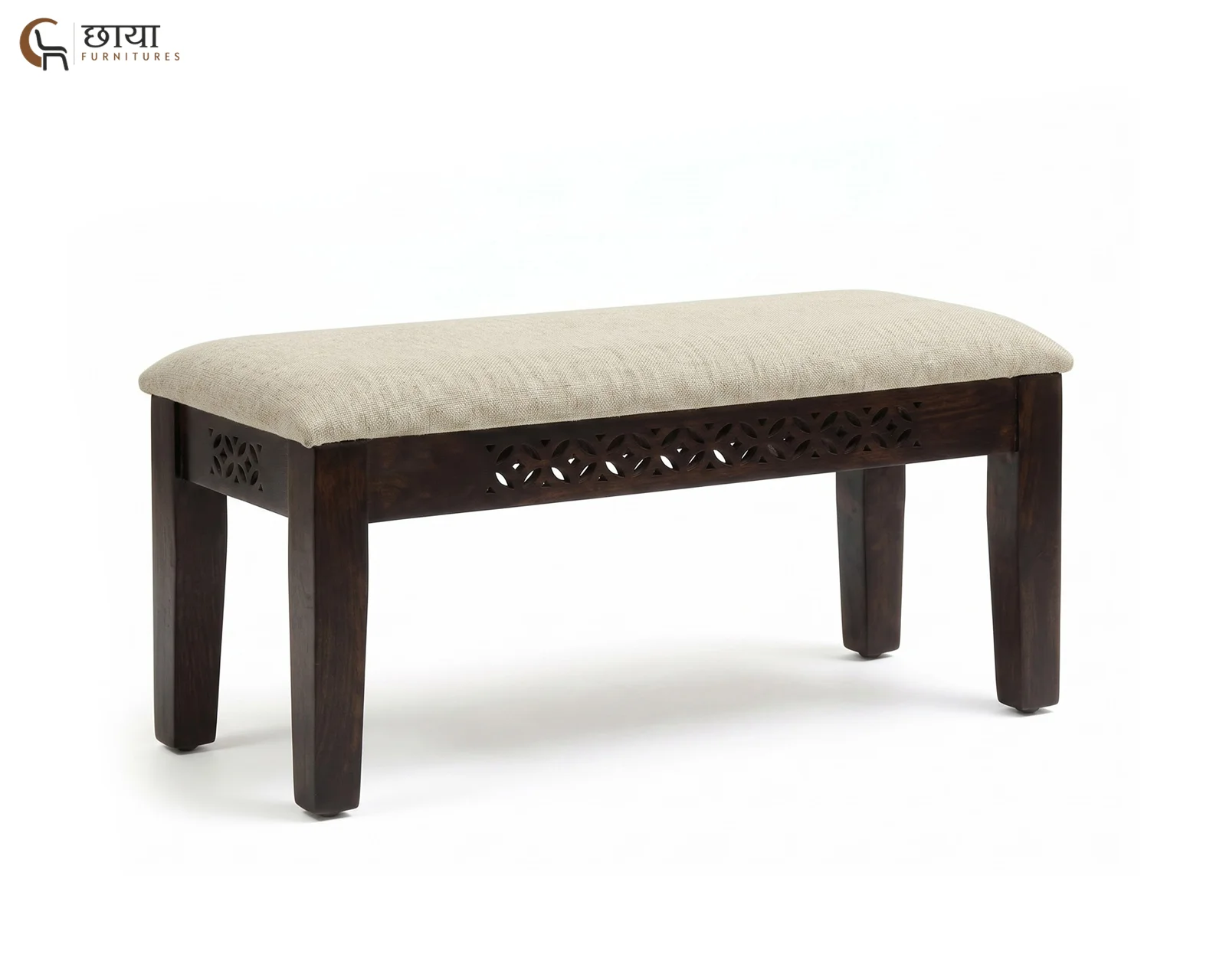 Luxe Dining Bench (Walnut Finish) — 4