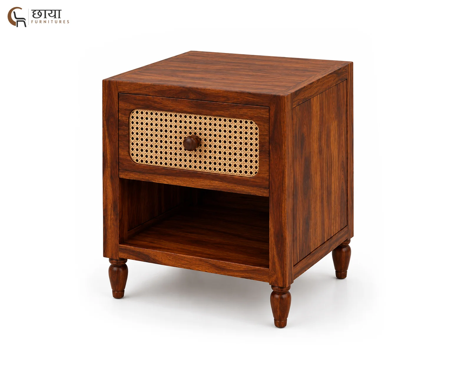 Samrat Bedside Table (Honey Finish) — 5