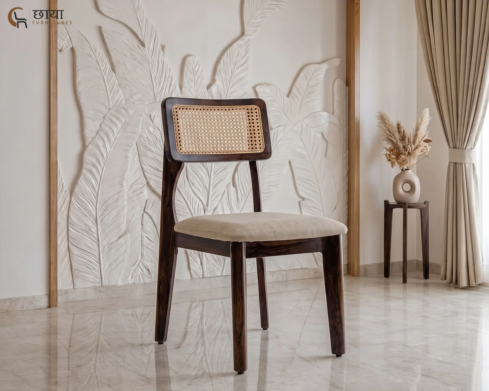 Aangan Dining Chair (Walnut Finish) — 001