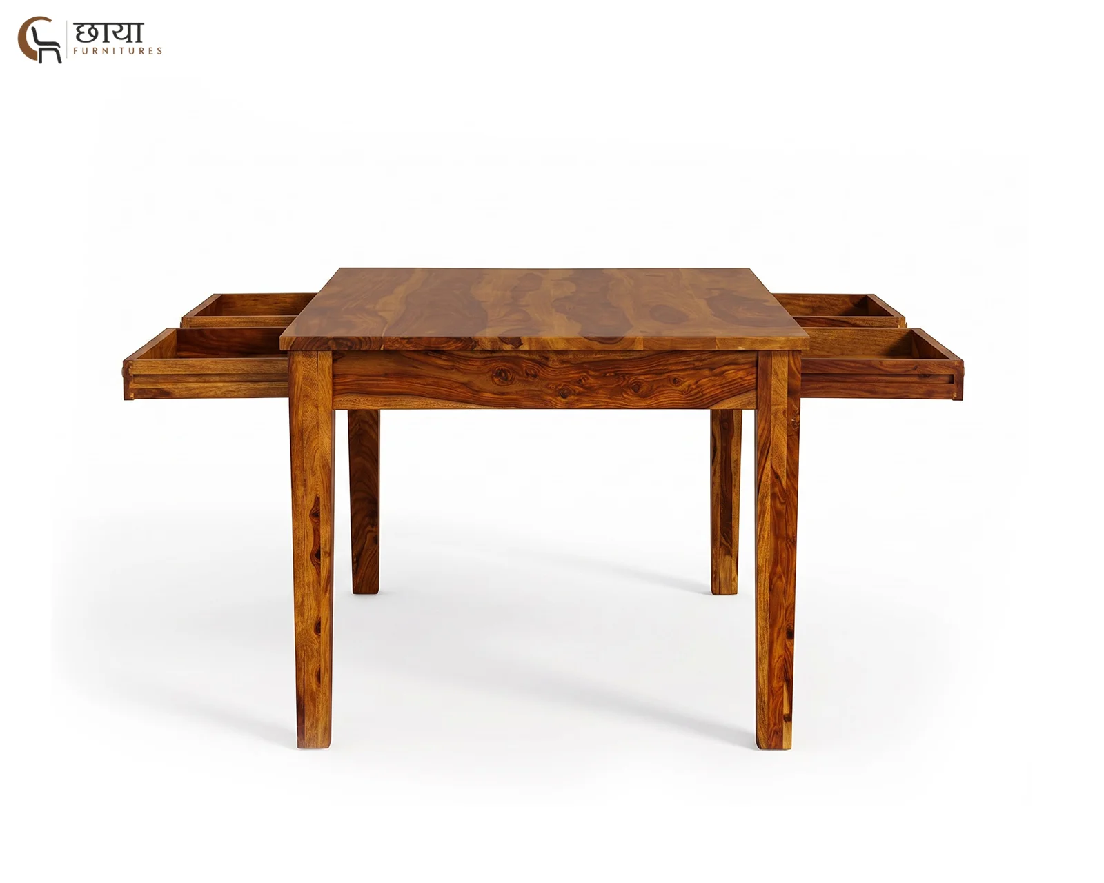 Riwaaz 6 Seater Dining Table (Honey Finish) — 15