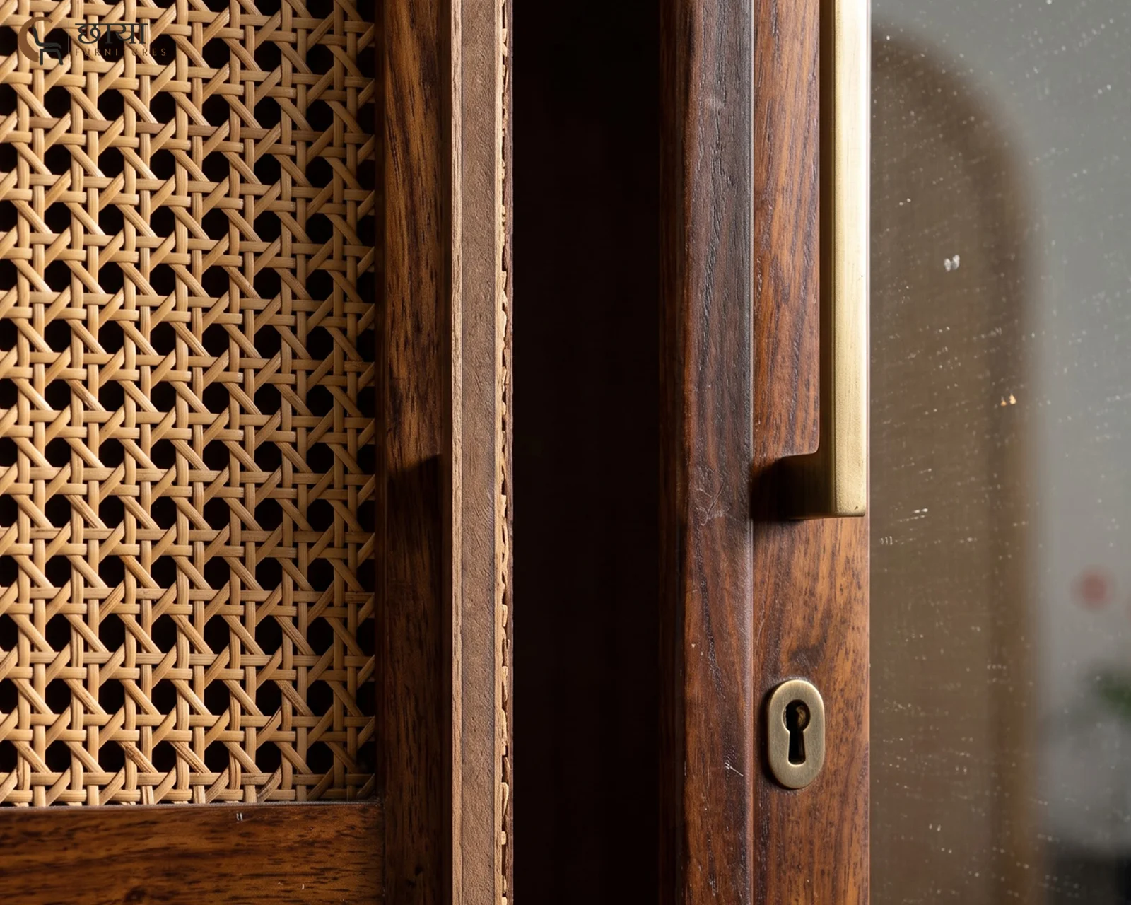 Rabel 2 Door Wardrobe With Mirror (Honey Finish) — 17