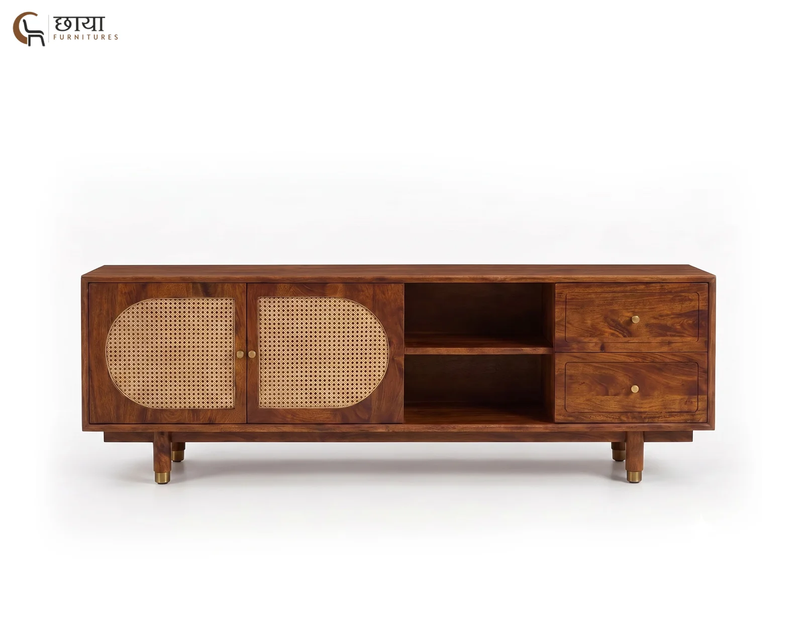 Serein Tv Unit (Teak Finish) — 2