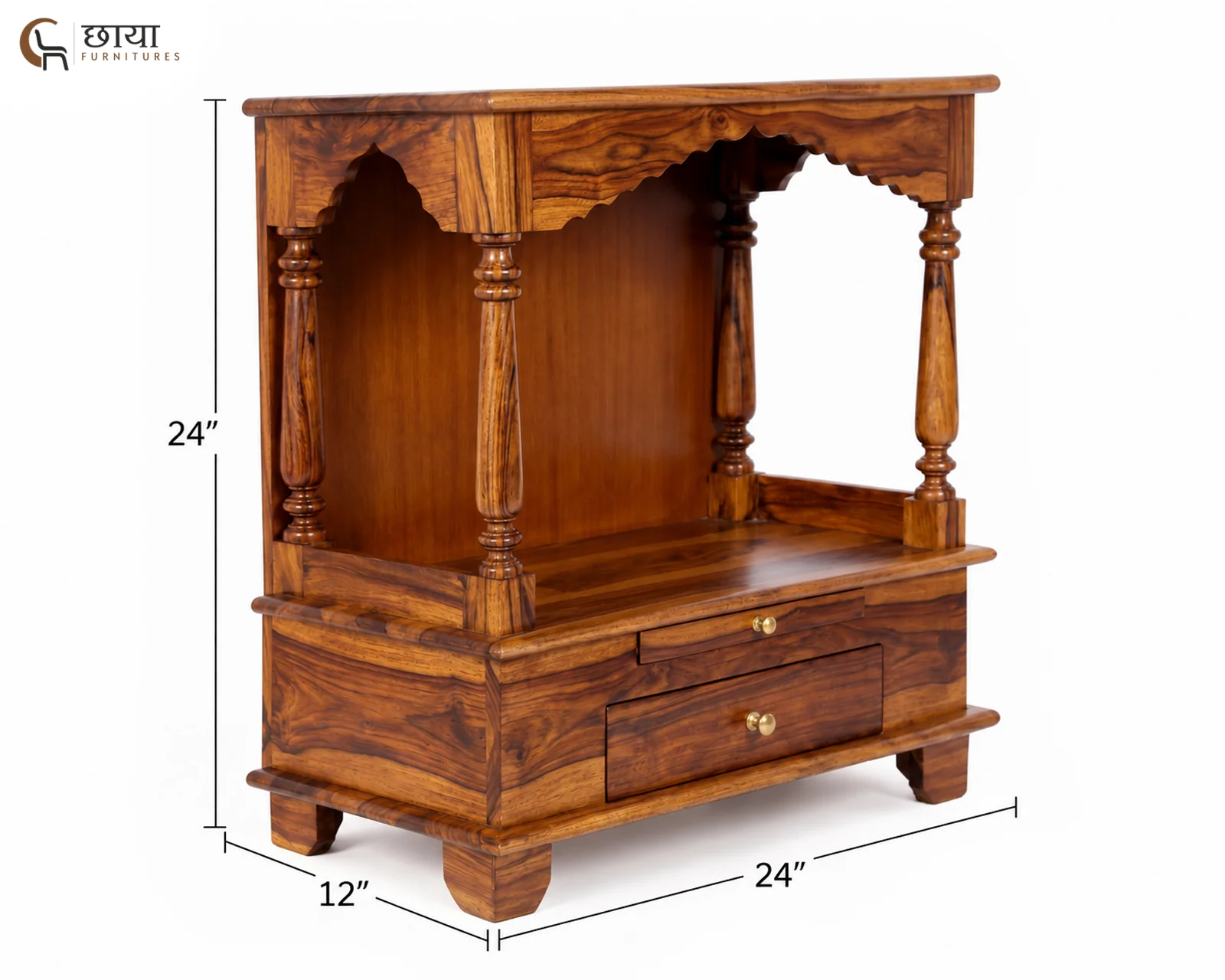 Aradhya Home Temple (Honey Finish) — dim 4