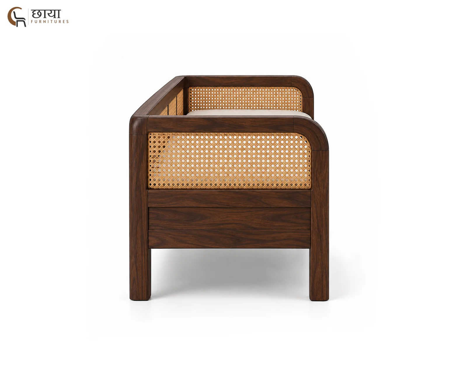 Rickon Sheesham Wood Diwan (Walnut Finish) — 08