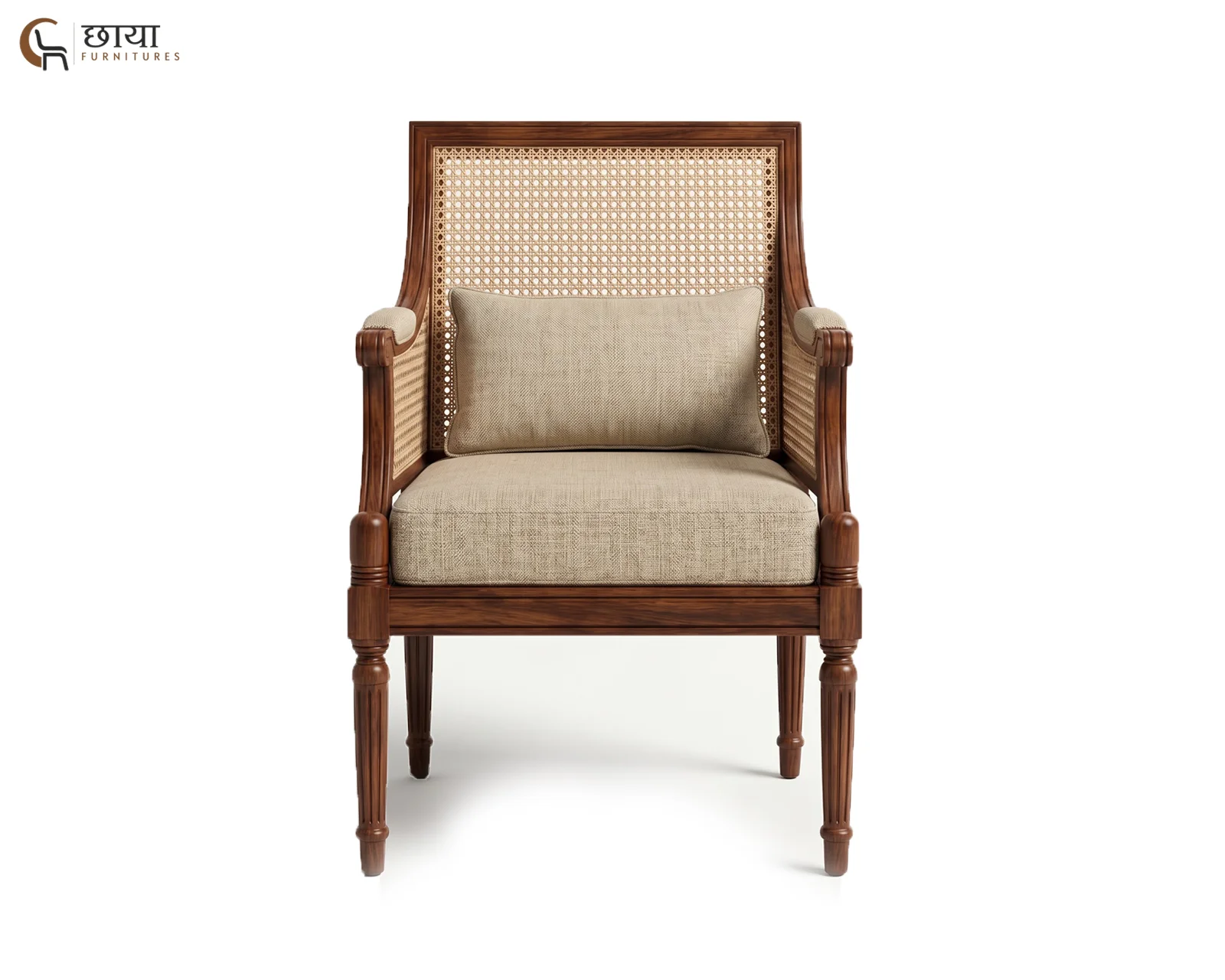 Novi Arm Chair (Teak Finish) — 5