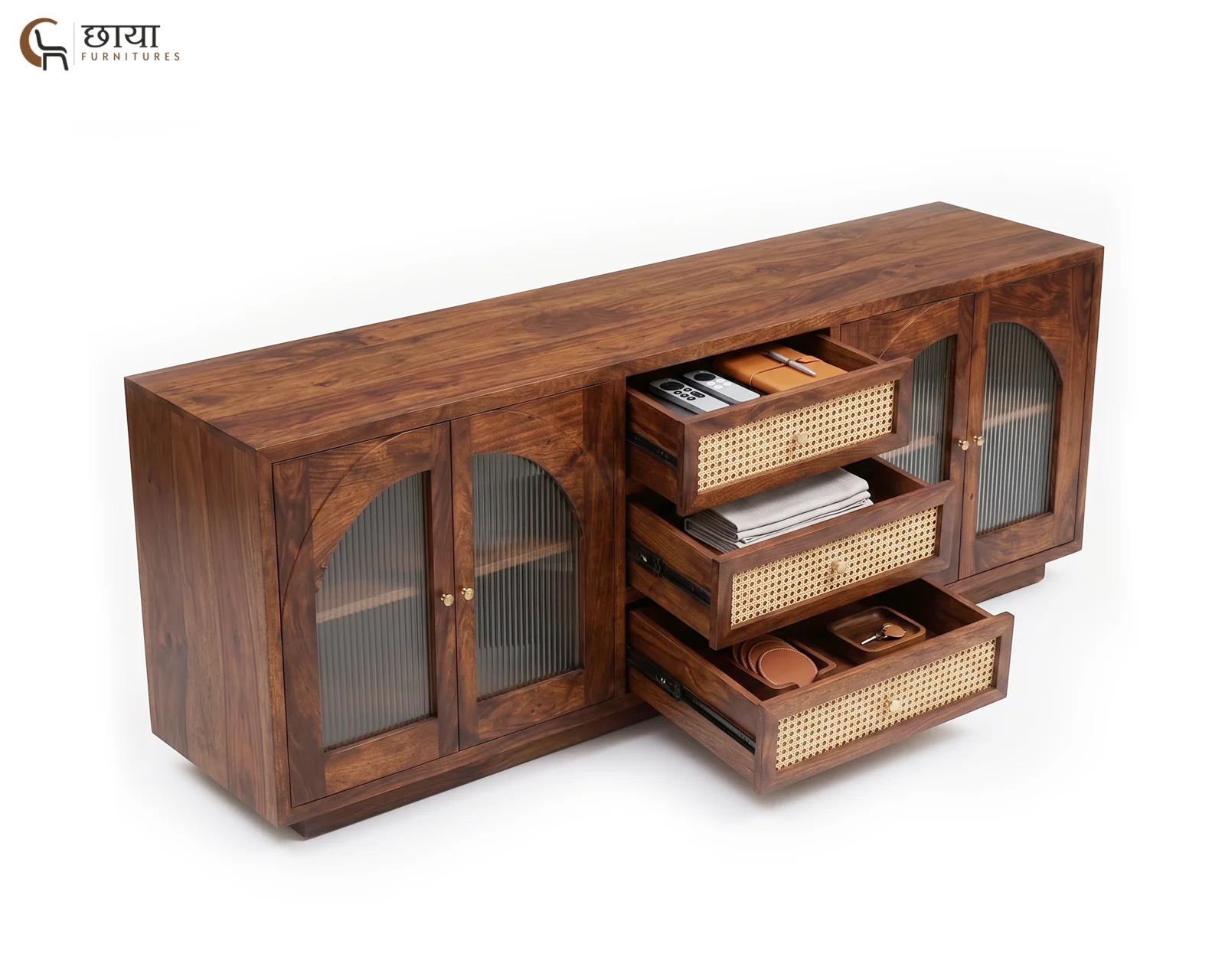 Zayn TV Unit (Teak Finish) — 3
