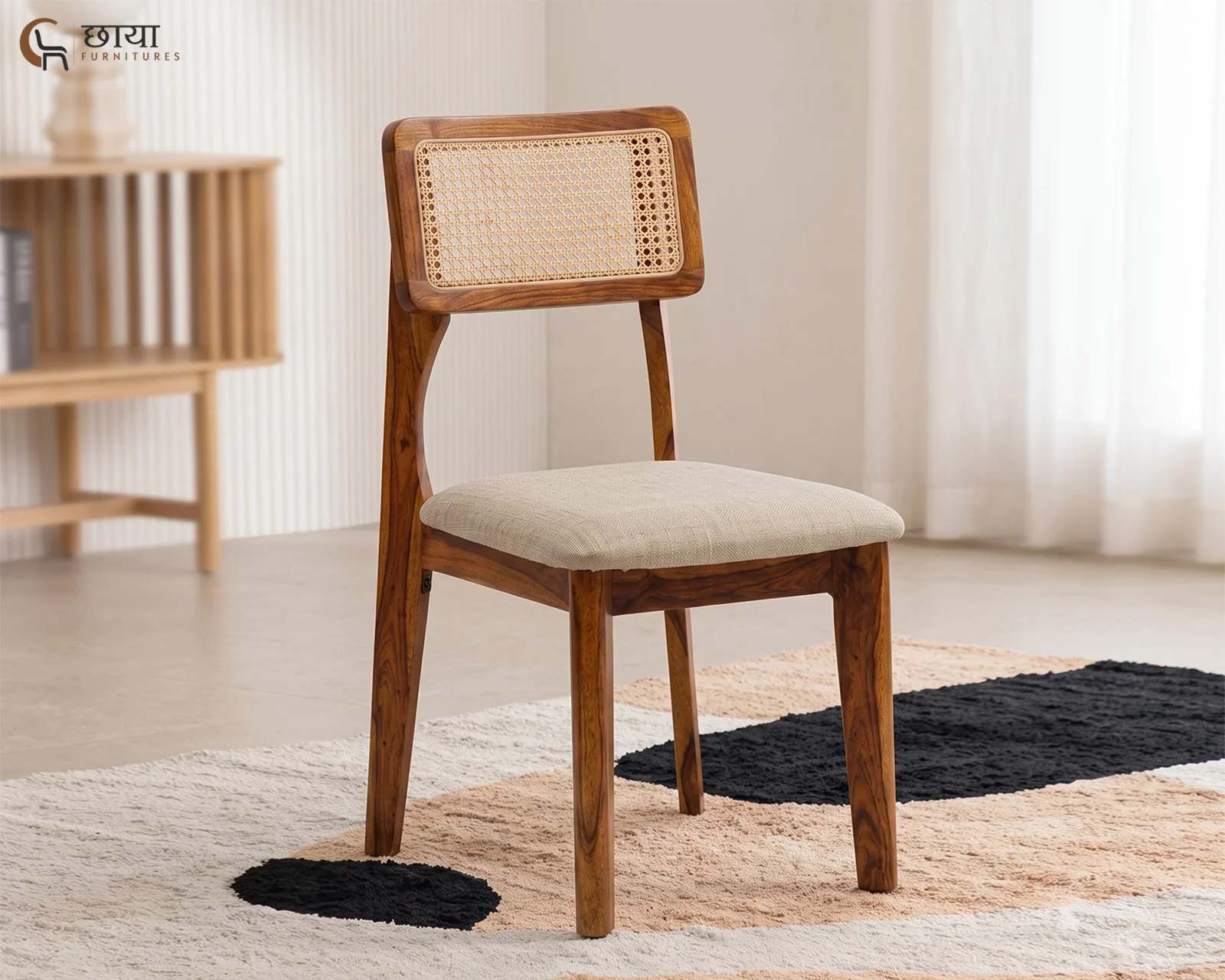 Aangan Dining Chair (Honey Finish) — 015