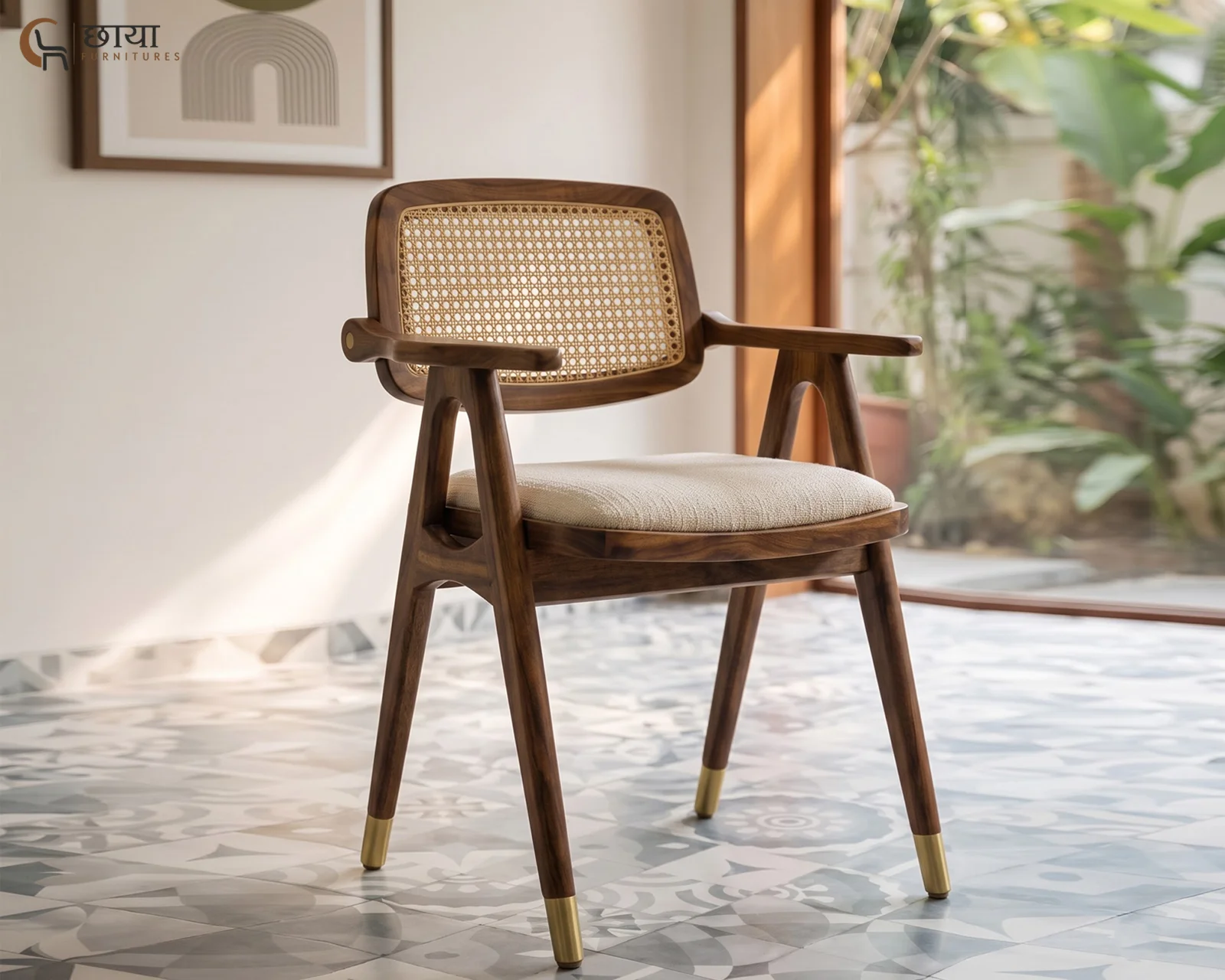 Rasoi Dining Chair (Honey Finish) — front