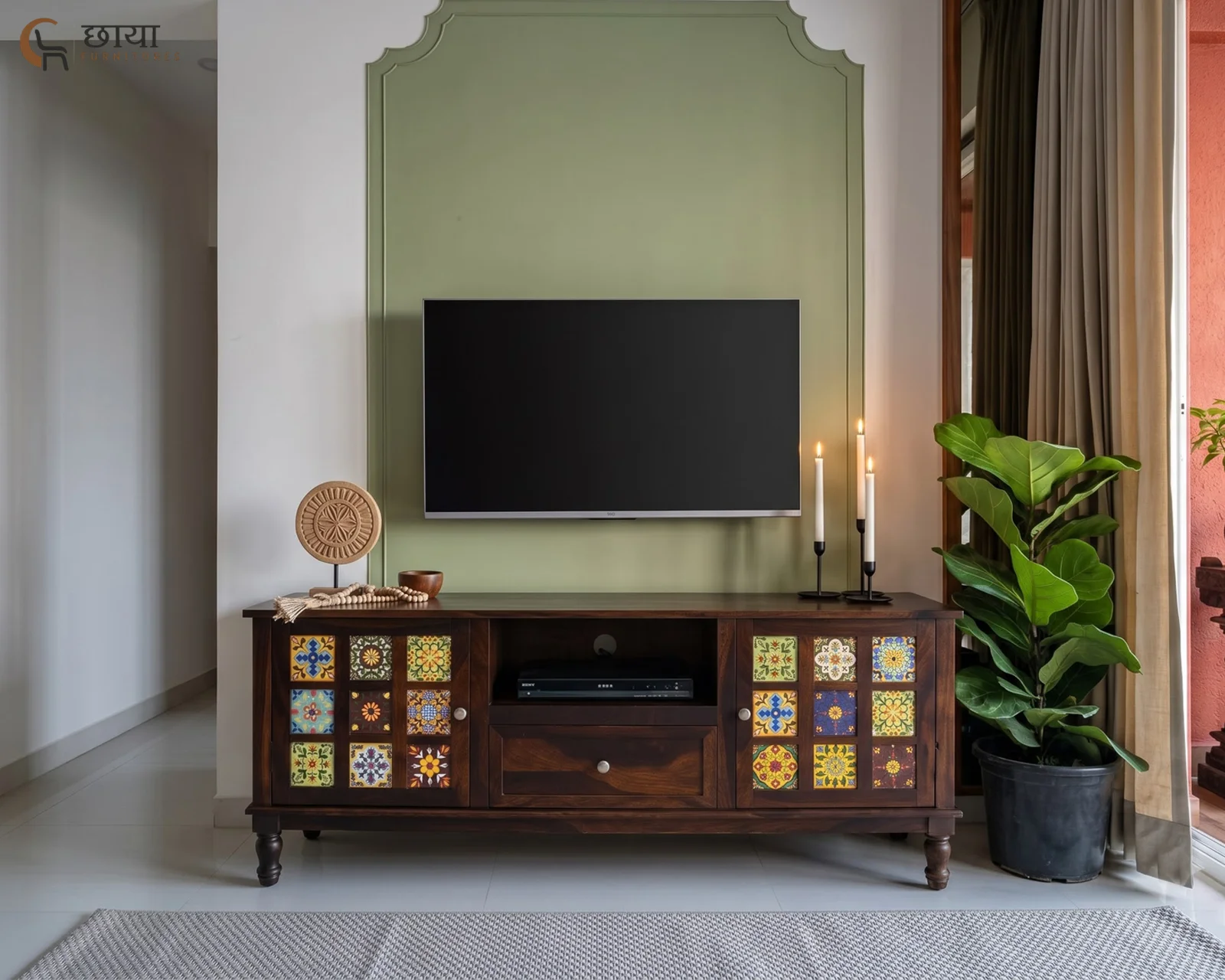 Alvara TV Unit (Walnut Finish) — 22