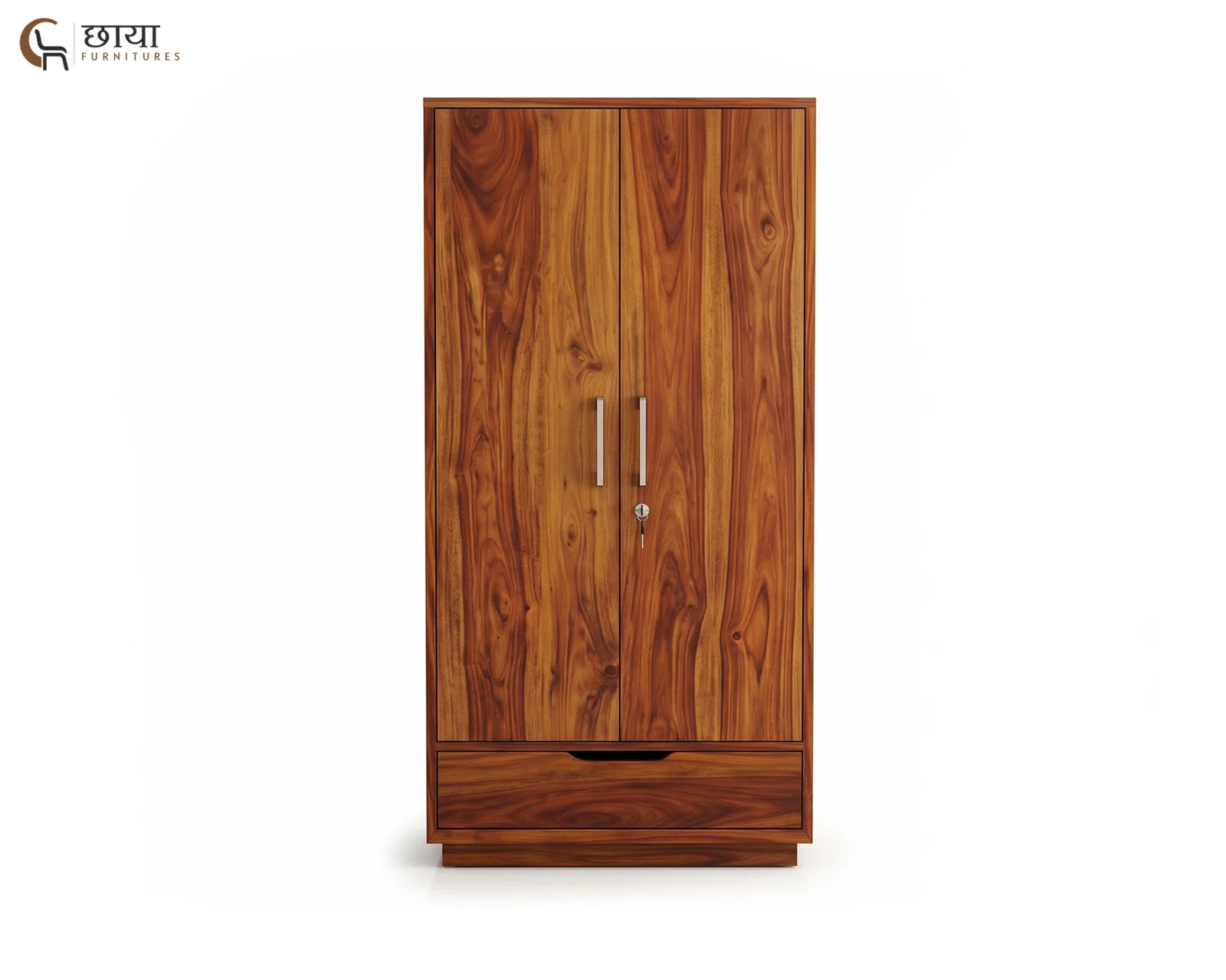 Jimbeam 2 Door Wardrobe (Honey Finish) — 1