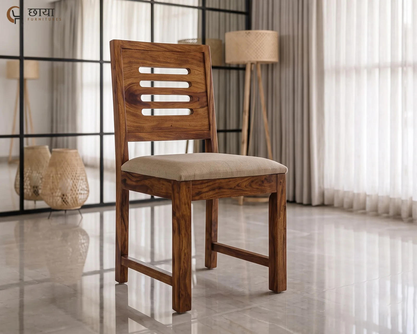Velora Dining Chair (Honey Finish) — 15