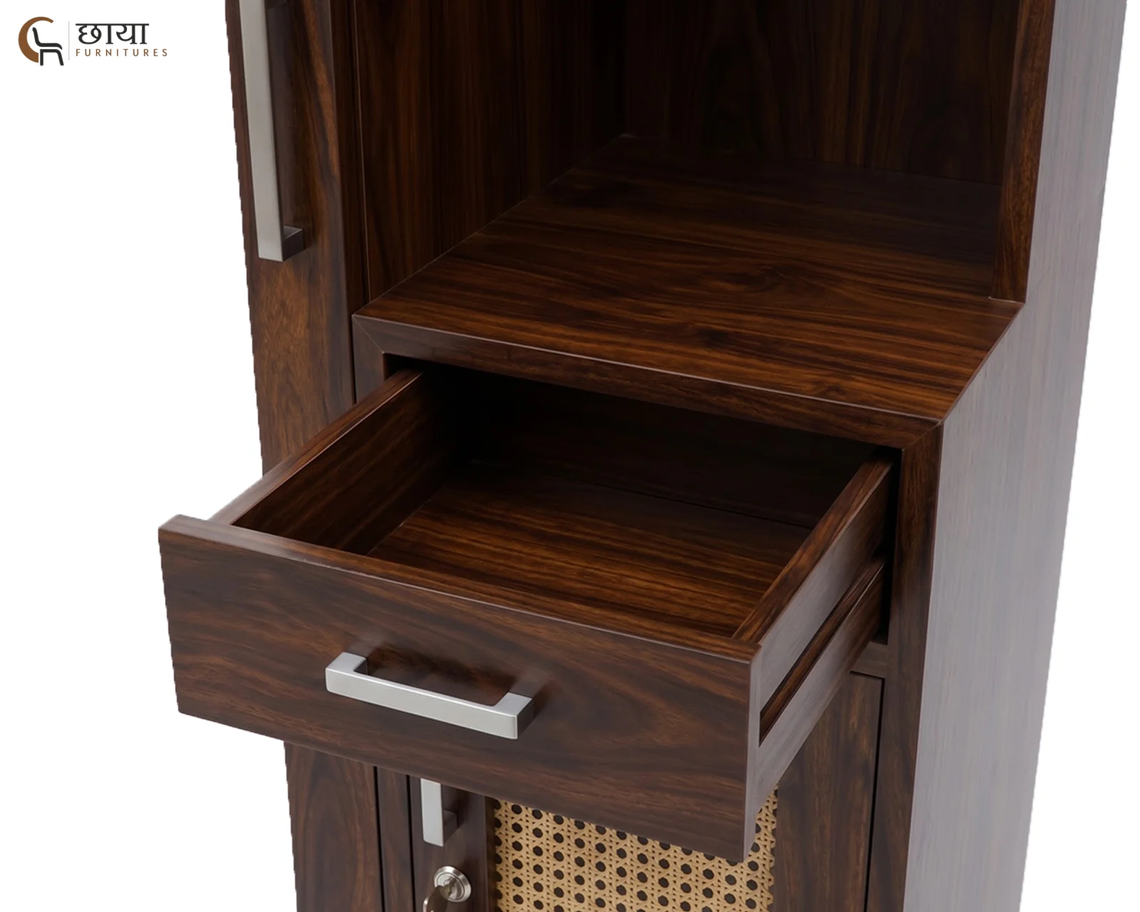 Aranya Sheesham Wood Dressing Table with Mirror (Walnut Finish) — 8