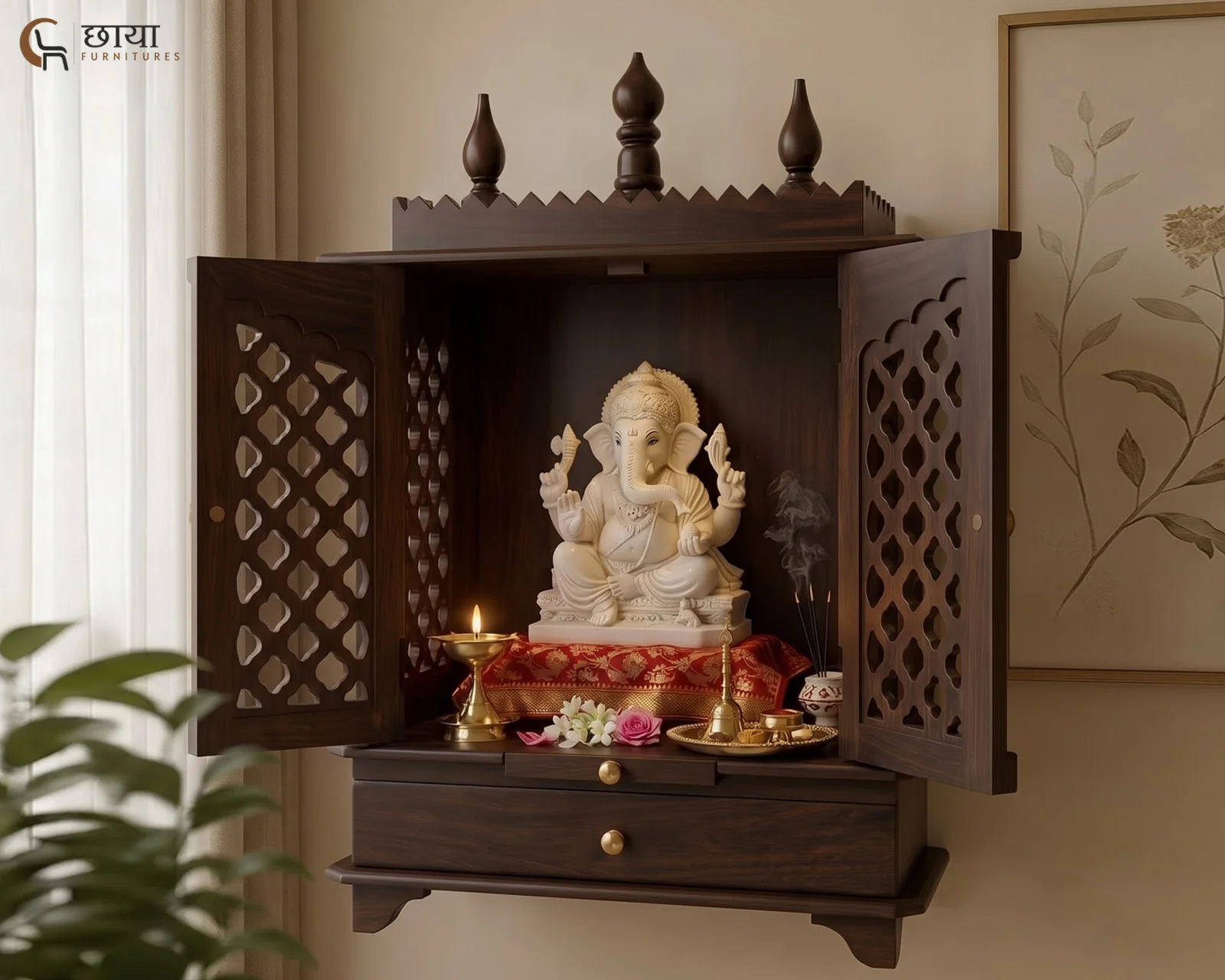 Veda Home Temple (Walnut Finish) — front 2