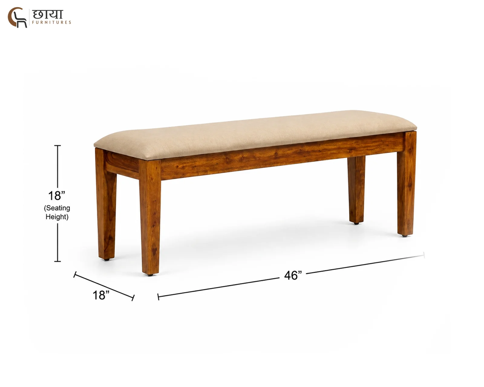 Riwaaz 6 Seater Dining Table Set (Honey Finish) — 28