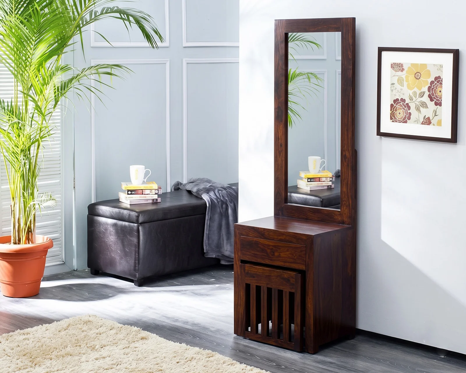 Rowan Sheesham Wood Dressing Table (Walnut Finish) — 19